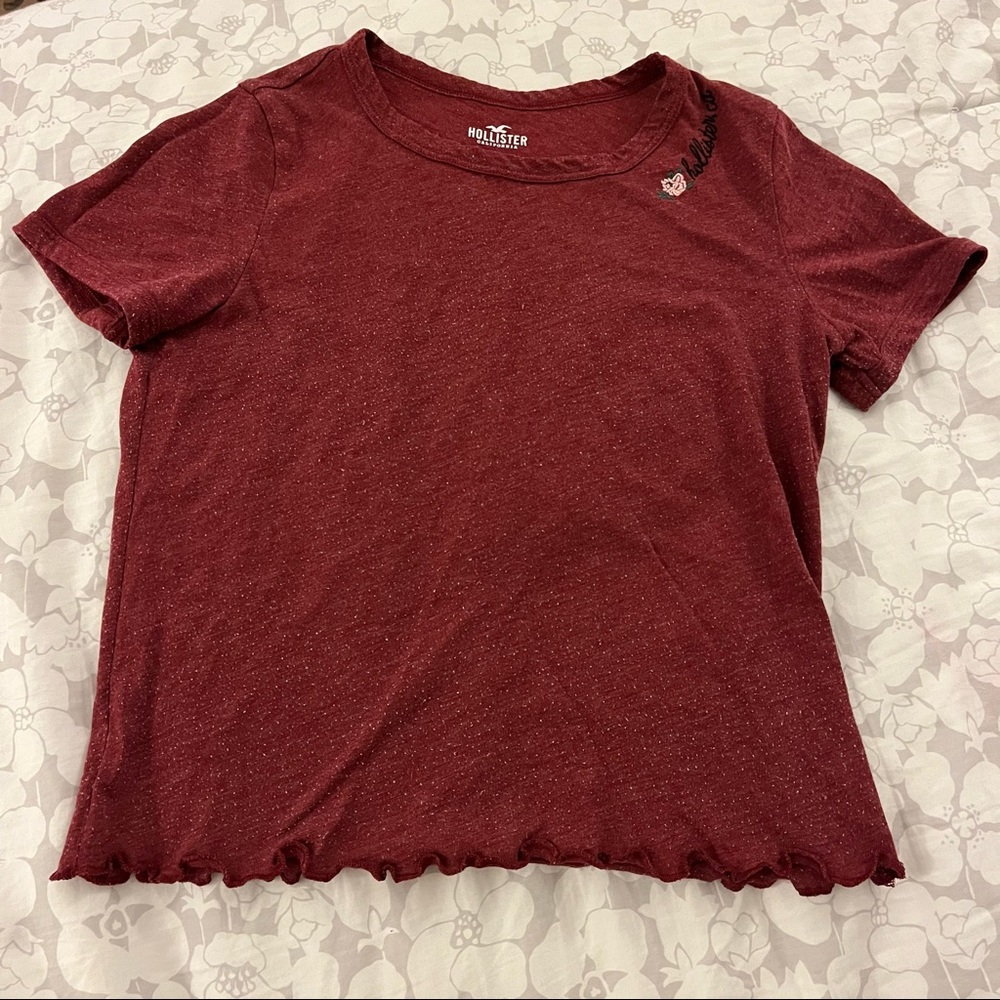 hollister maroon crop top